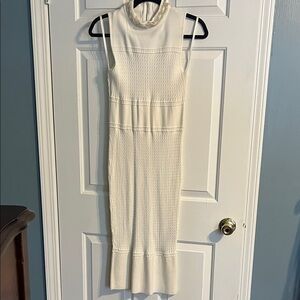 RACHEL Rachel Roy Cream Sleeveless Midi Dress